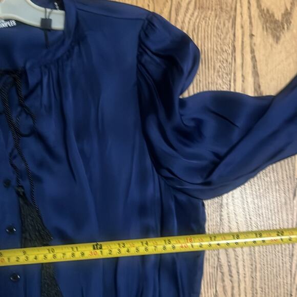 THE‎ KOOPLES PLAIN COLOR LONG SLEEVE MAXI DRESS IN NIGHT BLUE SIZE 1 S - Picture 6 of 11